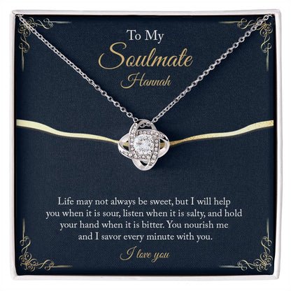 Personalize To My Soul Mate Love Knot  Necklace - Thoughtful Romantic Soulmate Anniversary Birthday Christmas Gift