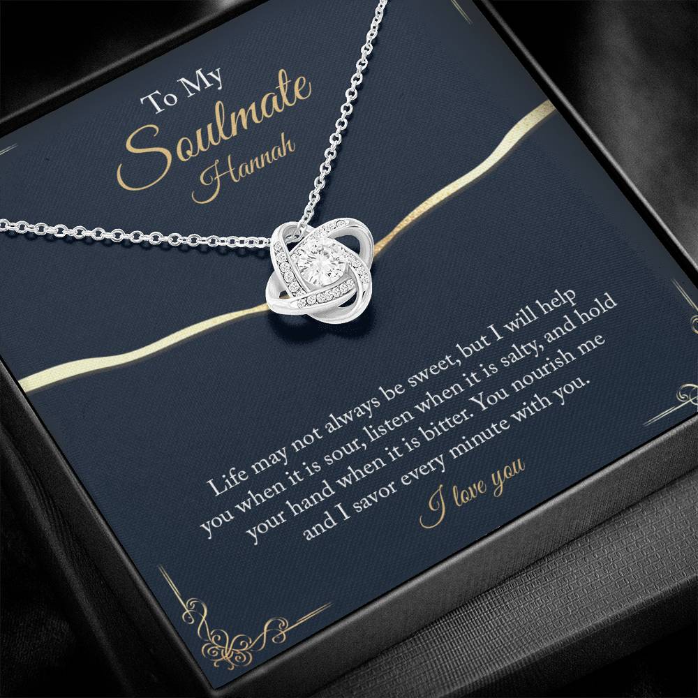 Personalize To My Soul Mate Love Knot  Necklace - Thoughtful Romantic Soulmate Anniversary Birthday Christmas Gift