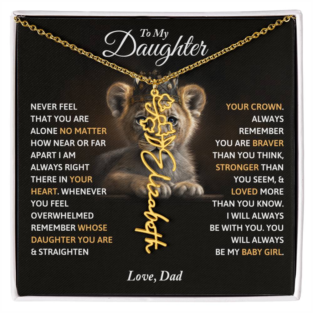 To My Daughter - Always Remember Name Necklace, Love Dad, Daughter Birthday, Christmas Gift