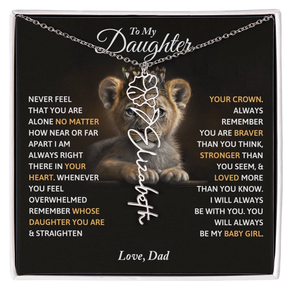 To My Daughter - Always Remember Name Necklace, Love Dad, Daughter Birthday, Christmas Gift
