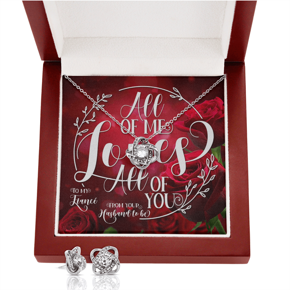 CardWelry All Of Me Loves All Of You Valentines Gifts To Fiancé, From Husband To Be, with Gorgeous Earing and Necklace Set Jewelry