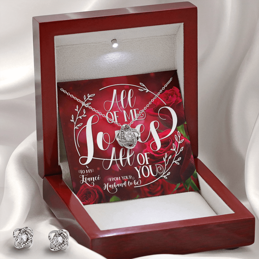 CardWelry All Of Me Loves All Of You Valentines Gifts To Fiancé, From Husband To Be, with Gorgeous Earing and Necklace Set Jewelry