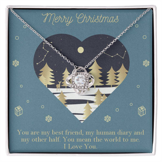 CARDWELRYJewelryChristmas Gift - You Are My Best Friend, I Love You - Love Knot CardWelry Necklace Gift