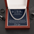 CardWelry Engagement Gift Promise Necklace Always Remember, Romantic Gift for Him Jewelry Stainless Steel Cuban Link Chain Luxury Box