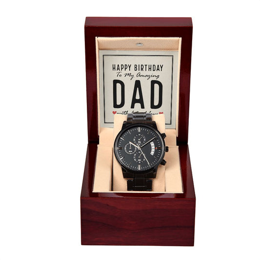 CardWelry Gift for Dad, Happy Birthday To My Amazing Chronograph Watch Birthday Gifts for Dad Jewelry Default Title
