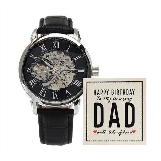 CardWelry Gift for Dad, Happy Birthday To My Amazing Open Work Watch Birthday Gifts for Dad Jewelry Default Title