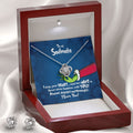 CardWelry Gift For Soulmate, The Grinch Funny Soulmate Card Love Knot Pendant Necklace Gift Jewelry