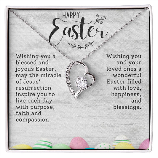 CARDWELRYJewelryHappy Easter, Wishing You, CardWelry Necklace Gift, White Gold Forever Love