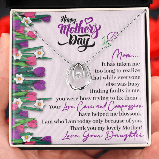 CardWelry Happy Mothers Day Mom from Daughter Mother’s Day Gift, Mother's Day Gift, Necklace Gift For Mom from Daughter Jewelry Standard Box