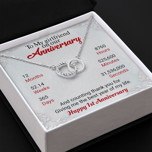 CardWelry Necklace To My Girlfriend on our Anniversary, Girlfriend Perfect Pair Necklace 1 Year Anniversary Gift from Boyfriend Jewelry