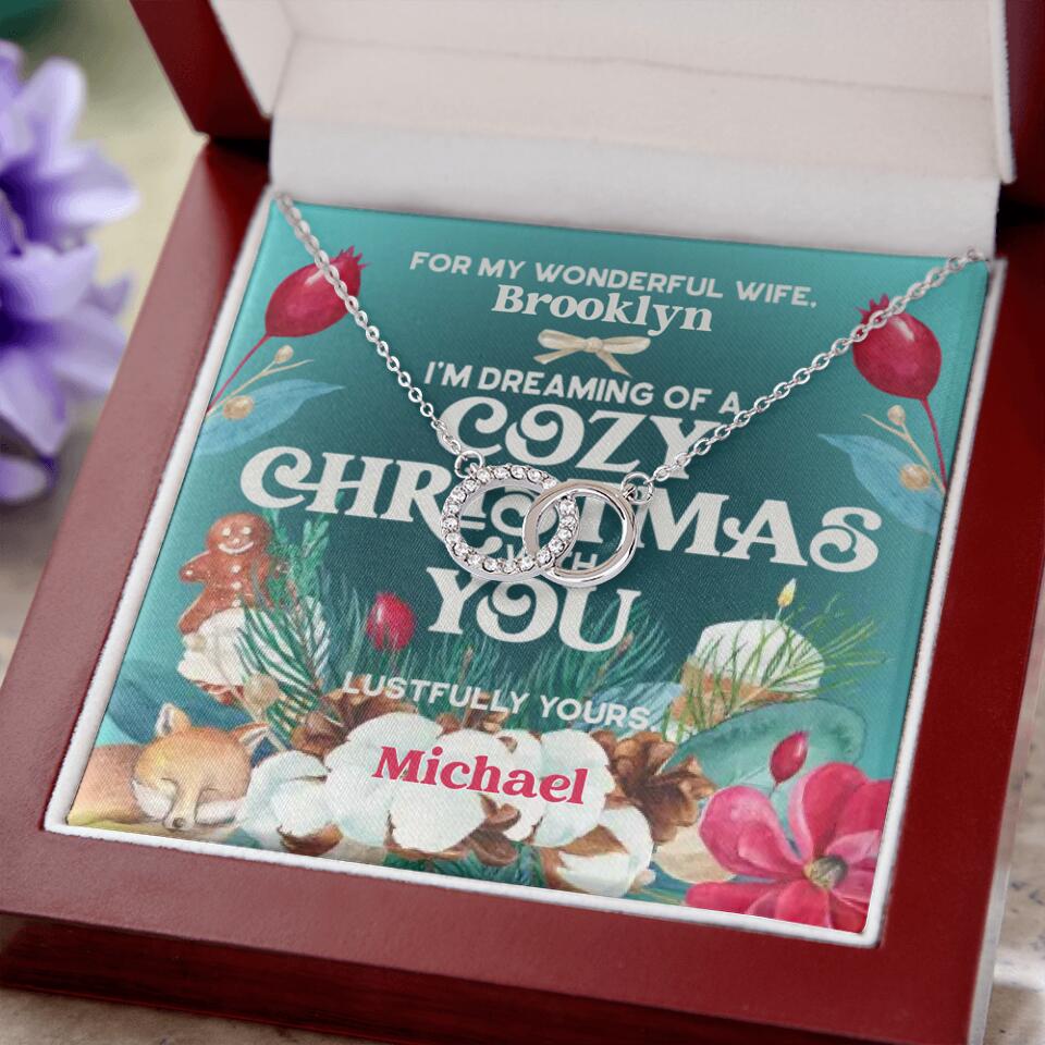 CardWelry Personalized Romantic Christmas Gift To Wife from Husband Cozy Christmas You Wishes Perfect Pair Cardwelry Necklace Gift Customizer