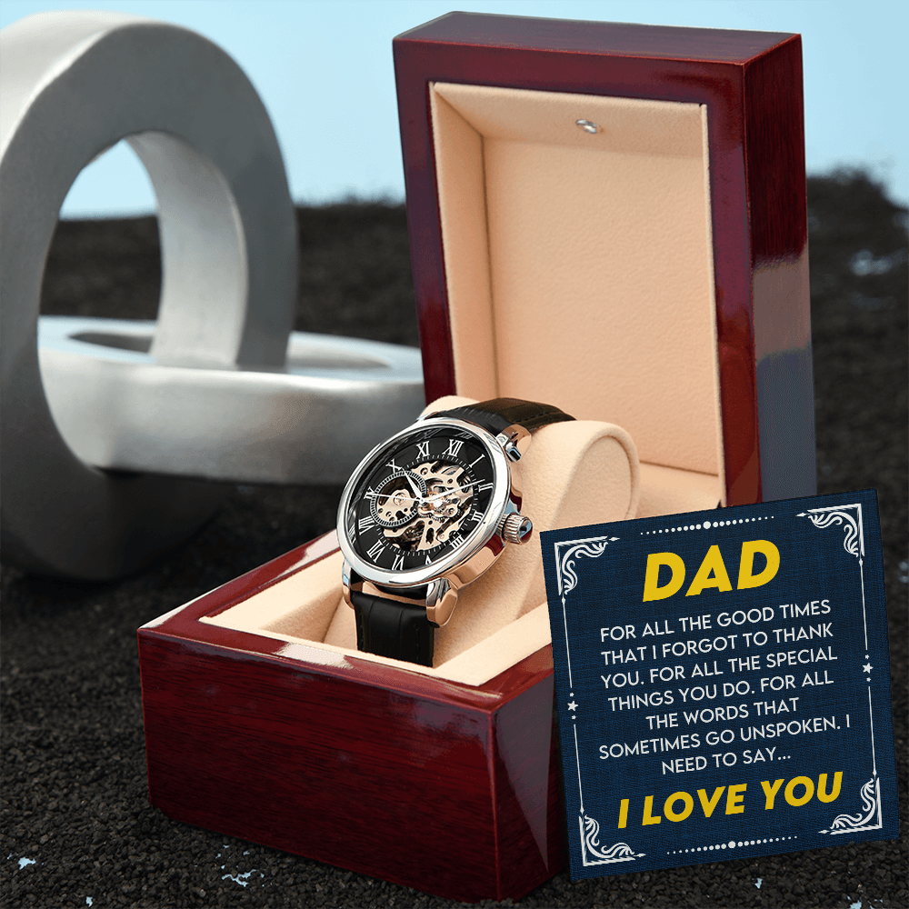 CardWelry Sentimental Gift for Dad on Fathers Day, Dad Watch Gift, Engraved Watch for Father, Unique Gift for Dad from Daughter, Fathers Day Gift Idea Watch