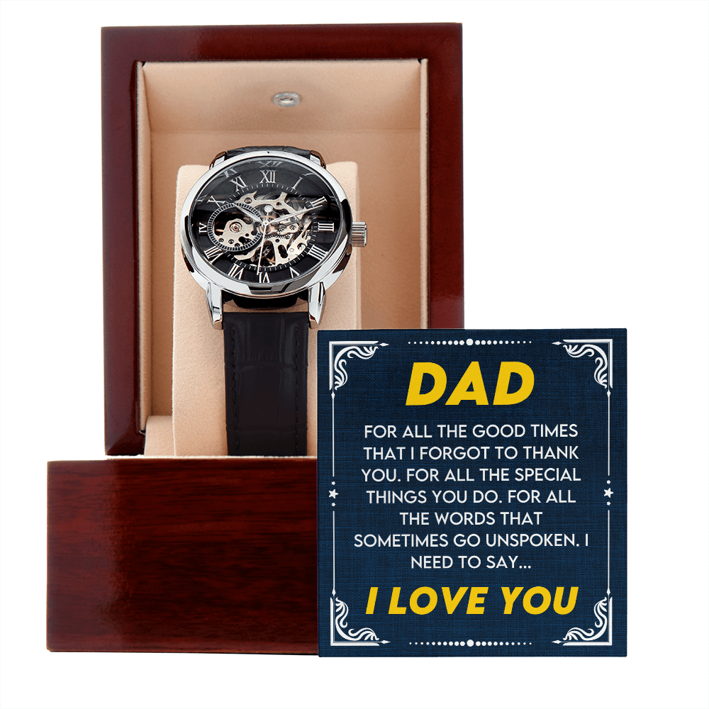 CardWelry Sentimental Gift for Dad on Fathers Day, Dad Watch Gift, Engraved Watch for Father, Unique Gift for Dad from Daughter, Fathers Day Gift Idea Watch