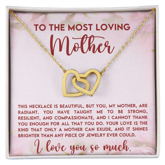 CARDWELRYJewelryTi The Most Loving Mother, This Necklace Inter Locking Heart CardWelry Gift