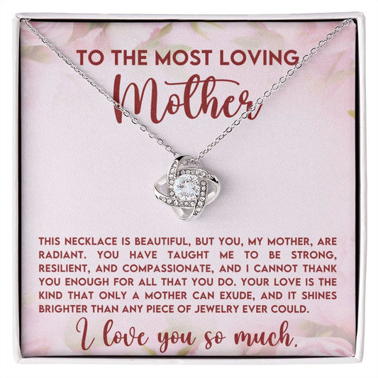 CARDWELRYJewelryTi The Most Loving Mother, This Necklace Love Knot CardWelry Gift