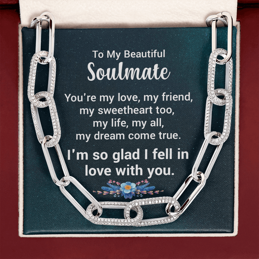 CardWelry To My Beautiful Soulmate Forever Linked Necklace Jewelry