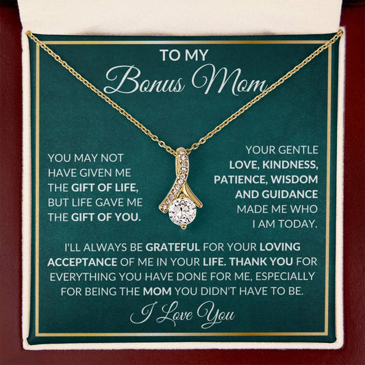 CARDWELRYJewelryTo My Bonus Mom, Life Give Me The Gift Of You Alluring Beauty CardWelry Gift