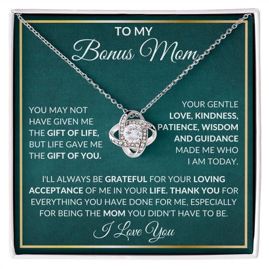 CARDWELRYJewelryTo My Bonus Mom, Life Give Me The Gift Of You Love Knot CardWelry Gift