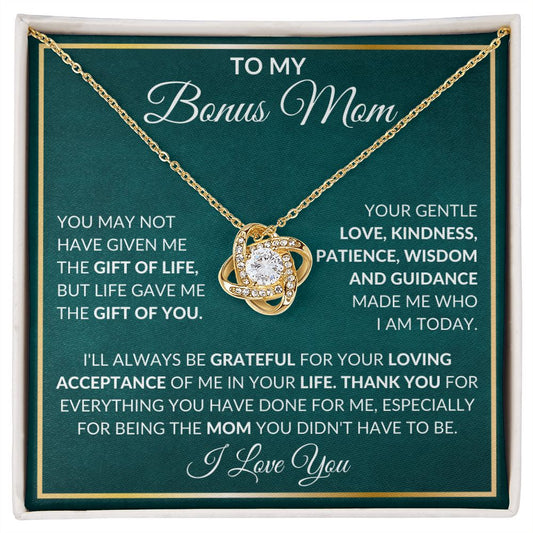 CARDWELRYJewelryTo My Bonus Mom, Life Give Me The Gift Of You Love Knot CardWelry Gift