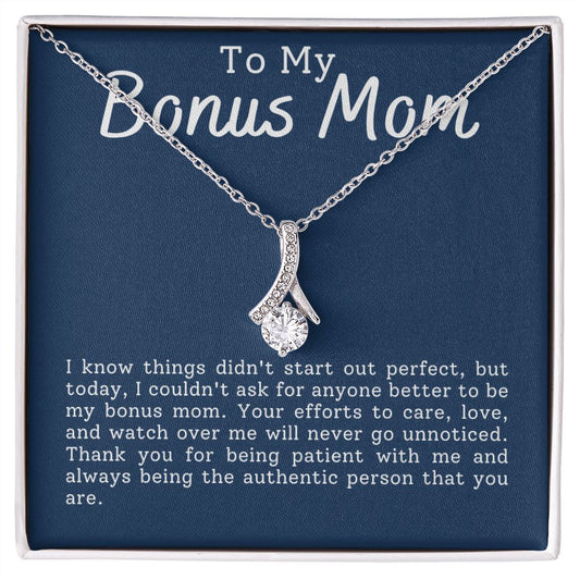 CARDWELRYJewelryTo My Bonus Mom, thank You for Being Patient Alluring Beauty CardWelry Gift