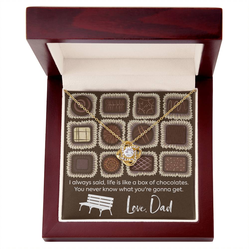 CARDWELRYJewelryTo My Daughter, Life is Like a Box of Chocolates... Love, Dad Love Knot CardWelry Gift