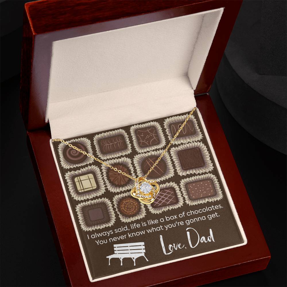CARDWELRYJewelryTo My Daughter, Life is Like a Box of Chocolates... Love, Dad Love Knot CardWelry Gift