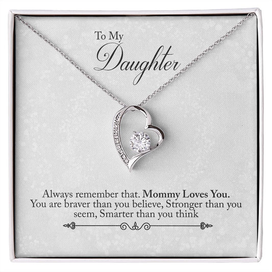 CARDWELRYJewelryTo My Daughter Love Necklace Gift from Mom - Always Remember Mommy Loves You. Necklace for Daughter Gift from Mommy V2