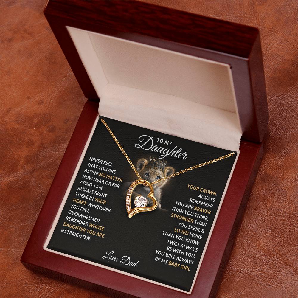 CARDWELRYJewelryTo My Daughter, You Will Always Be My Baby Girls White Gold Forever Love Necklace