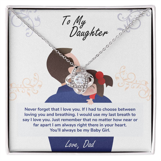 CARDWELRYJewelryTo My Daughter, You'll Always Be My Baby Girl Love Knot Necklace Gift