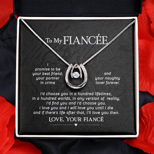 CardWelry To My Fiancée Lucky Destiny Necklace Gift from Fiancé, Valentine Gifts for Fiancée Jewelry