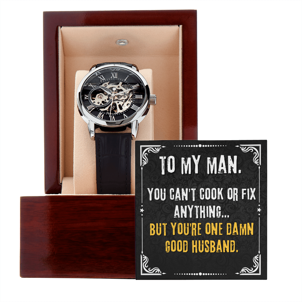 CardWelry To My Husband Watches from Wife, Fathers Day Gift for One Good Husband, Husband Birthday / Christmas Gift Ideas, Wife To Husband Best Gifts Watch