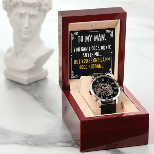 CardWelry To My Husband Watches from Wife, Fathers Day Gift for One Good Husband, Husband Birthday / Christmas Gift Ideas, Wife To Husband Best Gifts Watch
