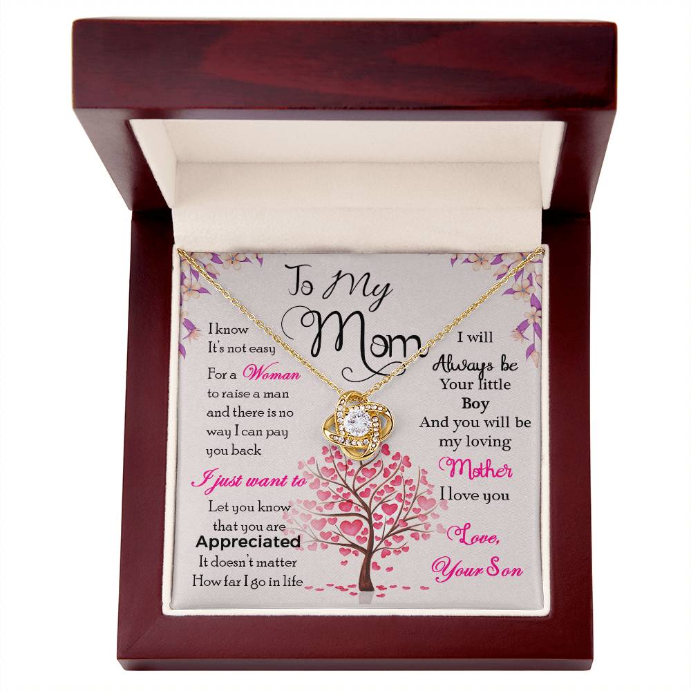 CARDWELRYJewelryTo My Mom, I Know Its Not Easy Love Knot Necklace Gift