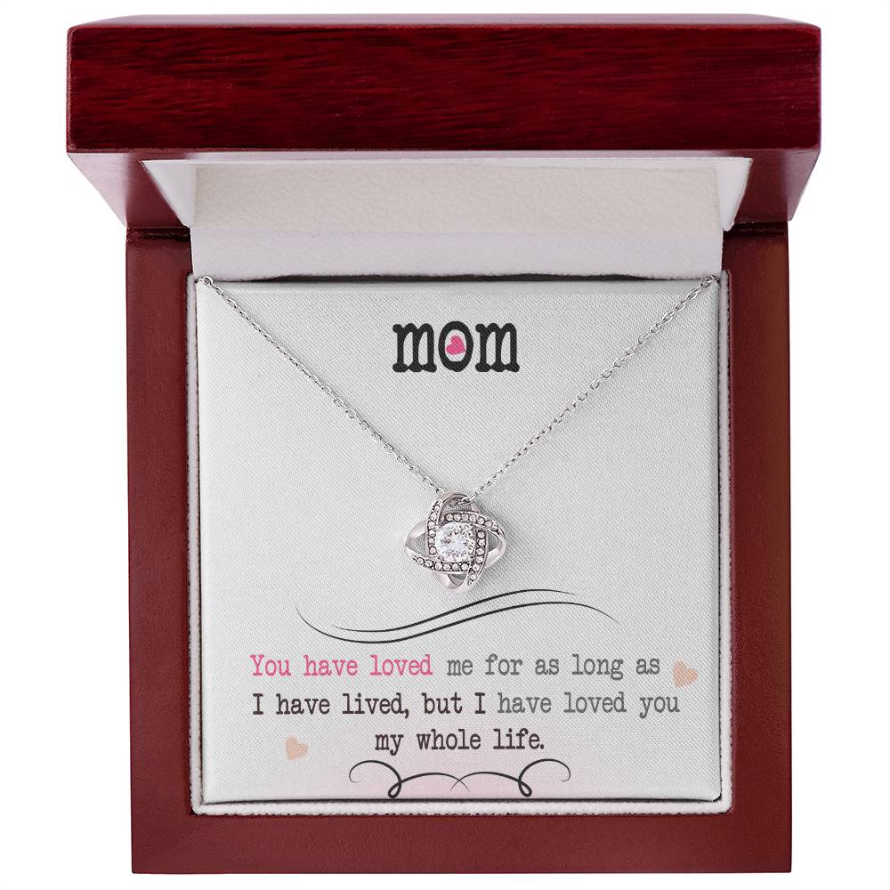 CARDWELRYJewelryTo My Mom, I Loved You My Whole Life Love Knot Necklace Gift