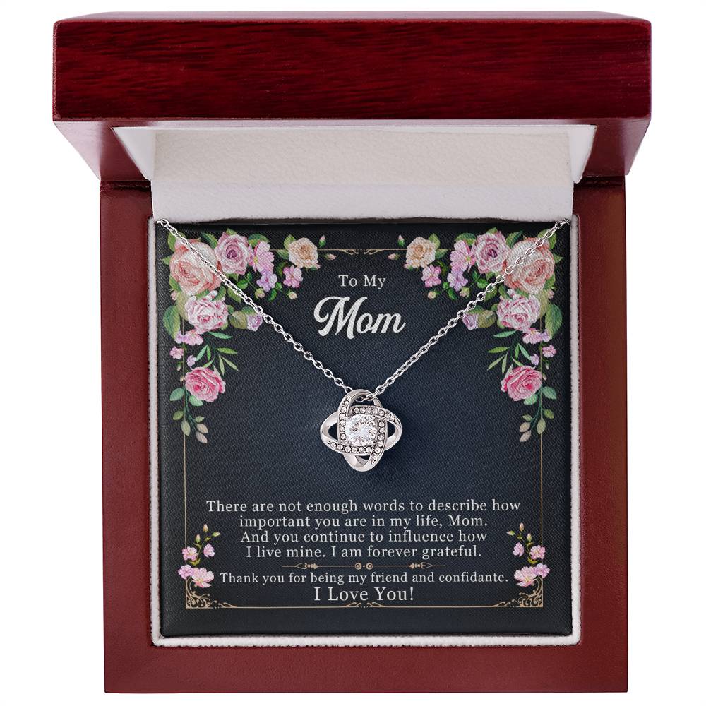 CARDWELRYJewelryTo My Mom, Thank You For Being My Friend Love Knot Necklace Gift