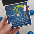 CardWelry To My Soulmate Gift You Stole My Heart Grinch Soulmate Christmas Card Necklace Jewelry 18K Yellow Gold Finish Standard Box
