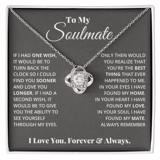 CARDWELRYJewelryTo My Soulmate, In Your Heart I Found My Love Love Knot Necklace Gift