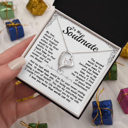 CardWelry To My Soulmate, Should I Have Three Magical Wishes Forever Love Necklace Gift for her Jewelry