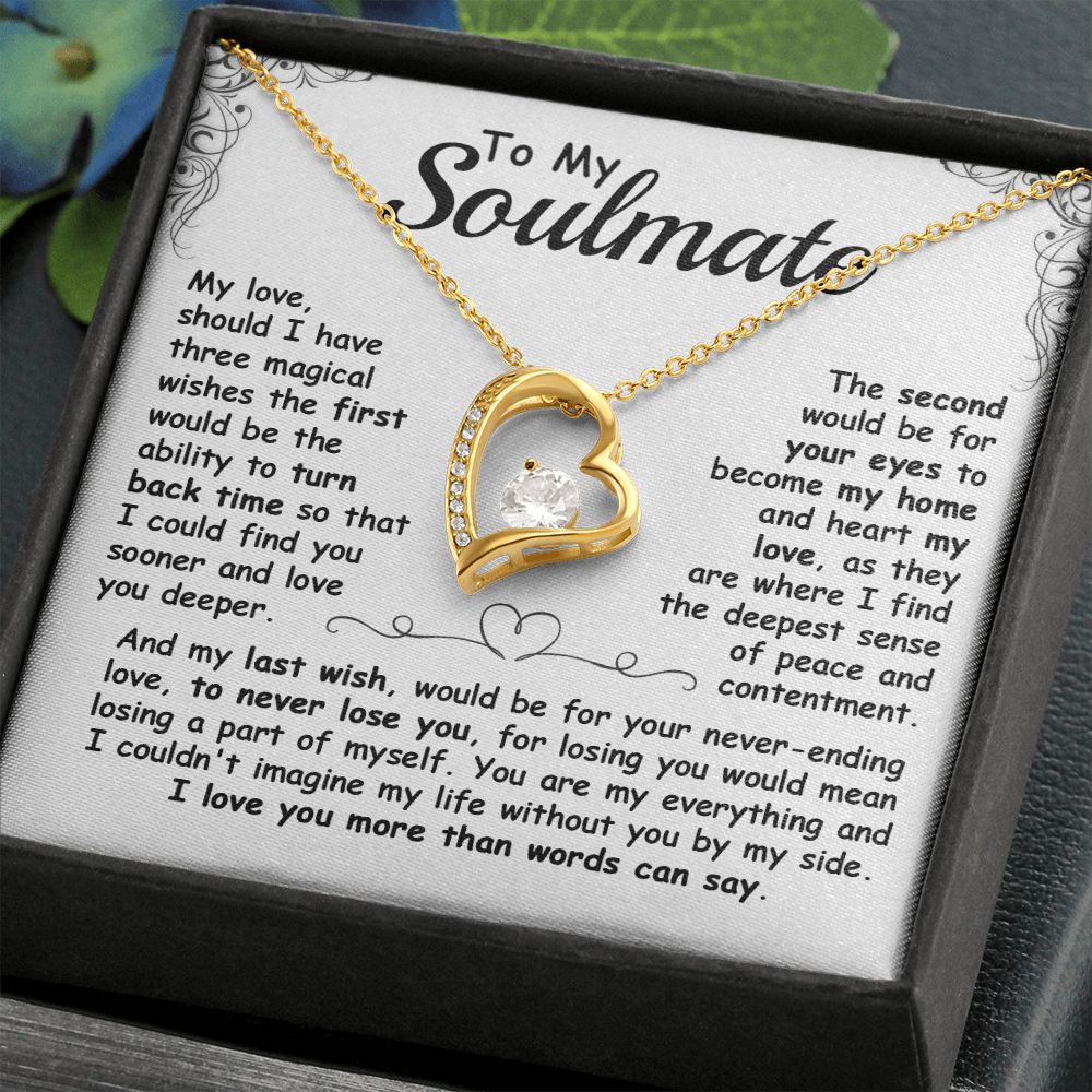 CardWelry To My Soulmate, Should I Have Three Magical Wishes Forever Love Necklace Gift for her Jewelry