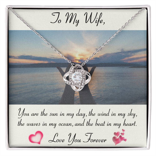 CARDWELRYJewelryTo My Wife, You are the sun in my day Love Knot CardWelry Gift