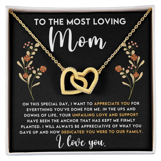 CARDWELRYJewelryTo The Most Loving Mom, On This special Day Inter Locking Heart CardWelry Gift