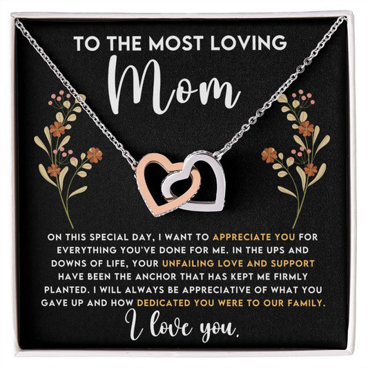 CARDWELRYJewelryTo The Most Loving Mom, On This special Day Inter Locking Heart CardWelry Gift