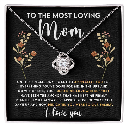CARDWELRYJewelryTo The Most Loving Mom, On This special Day Love Knot CardWelry Gift