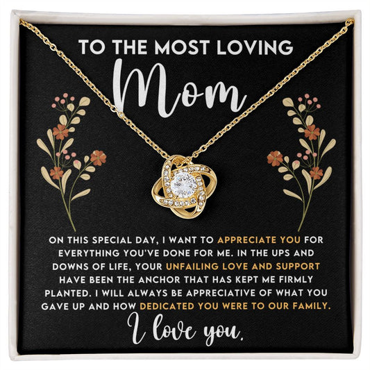 CARDWELRYJewelryTo The Most Loving Mom, On This special Day Love Knot CardWelry Gift