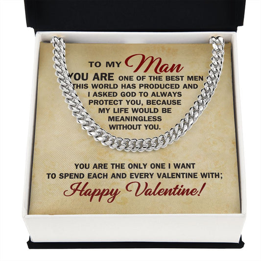CardWelry Valentines Gifts for Him, Cuban Necklace To My Man, Husband, Boyfriend, Fiancé Valentine Gift necklace