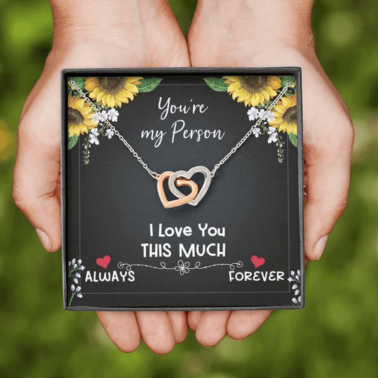 CardWelry You're my Person I Love You This Much Always Forever Necklace Gift for Her Jewelry