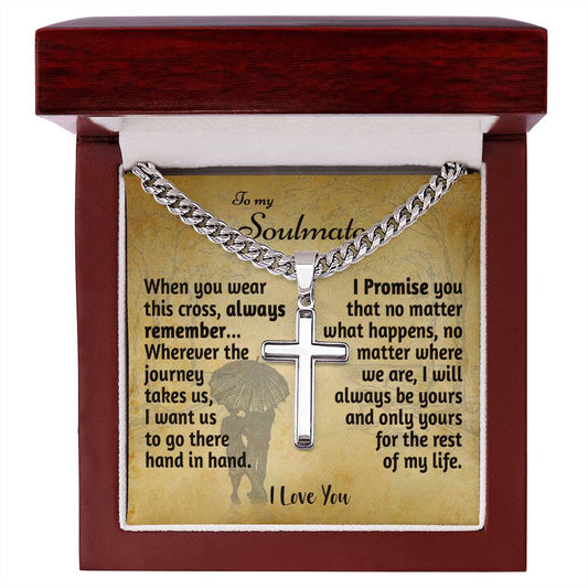 To my Soulmate Promise Necklace, Wherever the Journey takes us, Romantic Anniversary Gift for Fiancé or Husband or just because