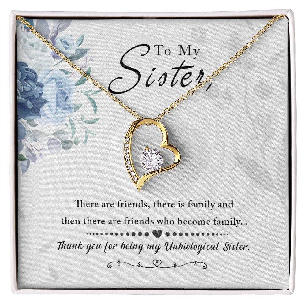 To My Sister, Thank You For Everything White Gold Forever Love Necklace