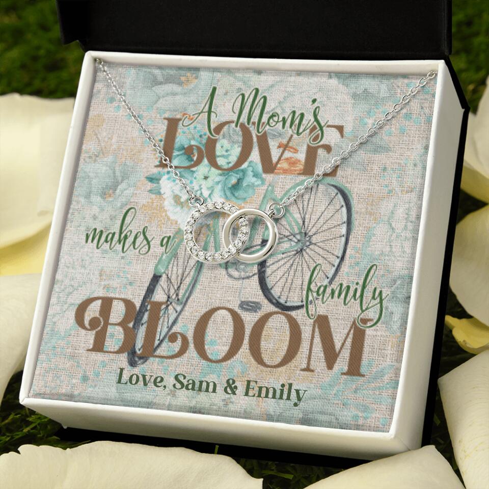 CARDWELRYCustomizerA Mom Love Makes A Family Bloom, Personalized Perfect Pair Necklace Gift for Mom