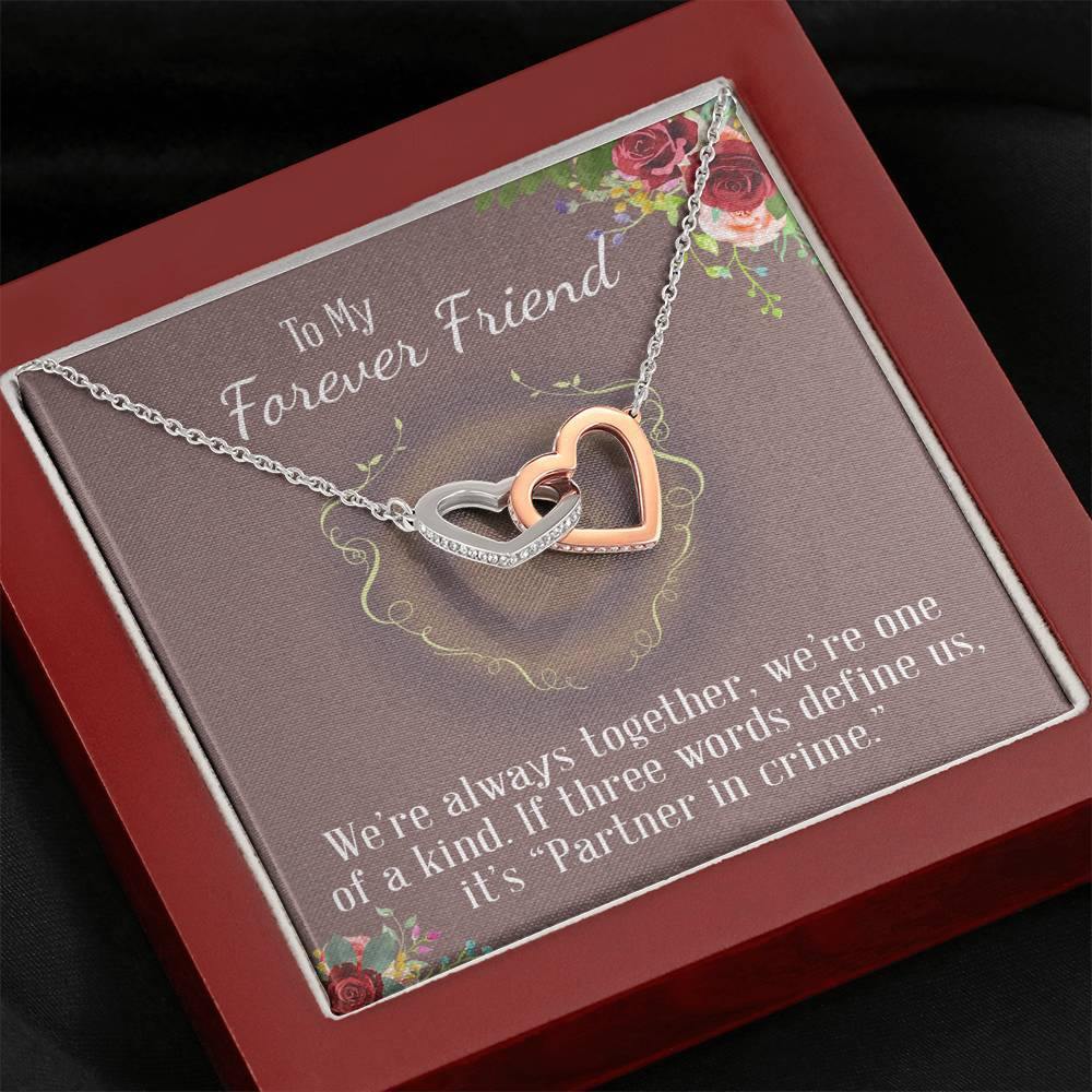 CardWelry Appreciation Gift, To My Forever Friend, Gift for friend, Best friend gift, Best friend necklace Jewelry Mahogany Style Luxury Box